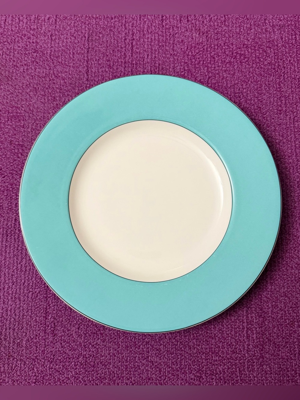 NWT Kate Spade New York LENOX Rutherford Circle Turquoise Accent Plate, 9.2”